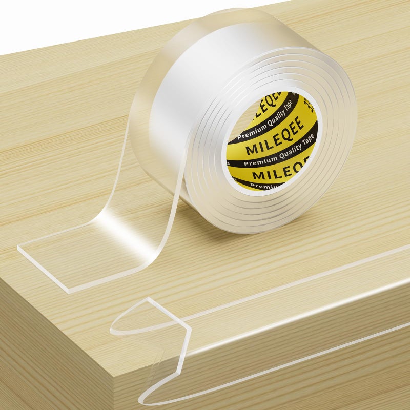 MILEQEE Clear Edge Protector Strip, 1.57in x 3.28FT, Sharp Edge Wrap Cover Tape, Self Adhesive Protective Corner Bumper Guards for Cabinet Door Desk Glass Table Bed Furniture, Kitchen Countertop - Image 1